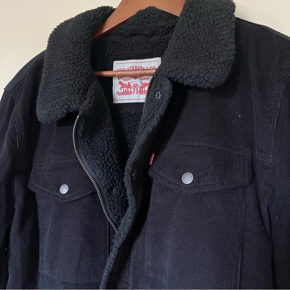 Levi's Mens LM8RC530 Black Long Sleeve Collared Trucker Jacket Size Large - Picture 4 of 7